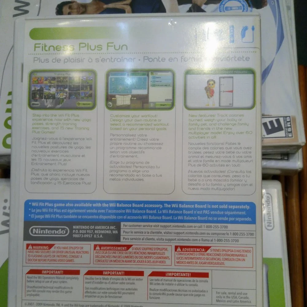 Nintendo Wii Fit Plus Fitness Game with Manual